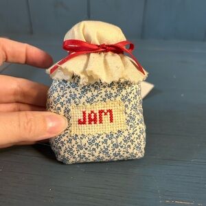 Vintage Handcrafted Blue Floral Jam Ornament | Blue, Cream & Red